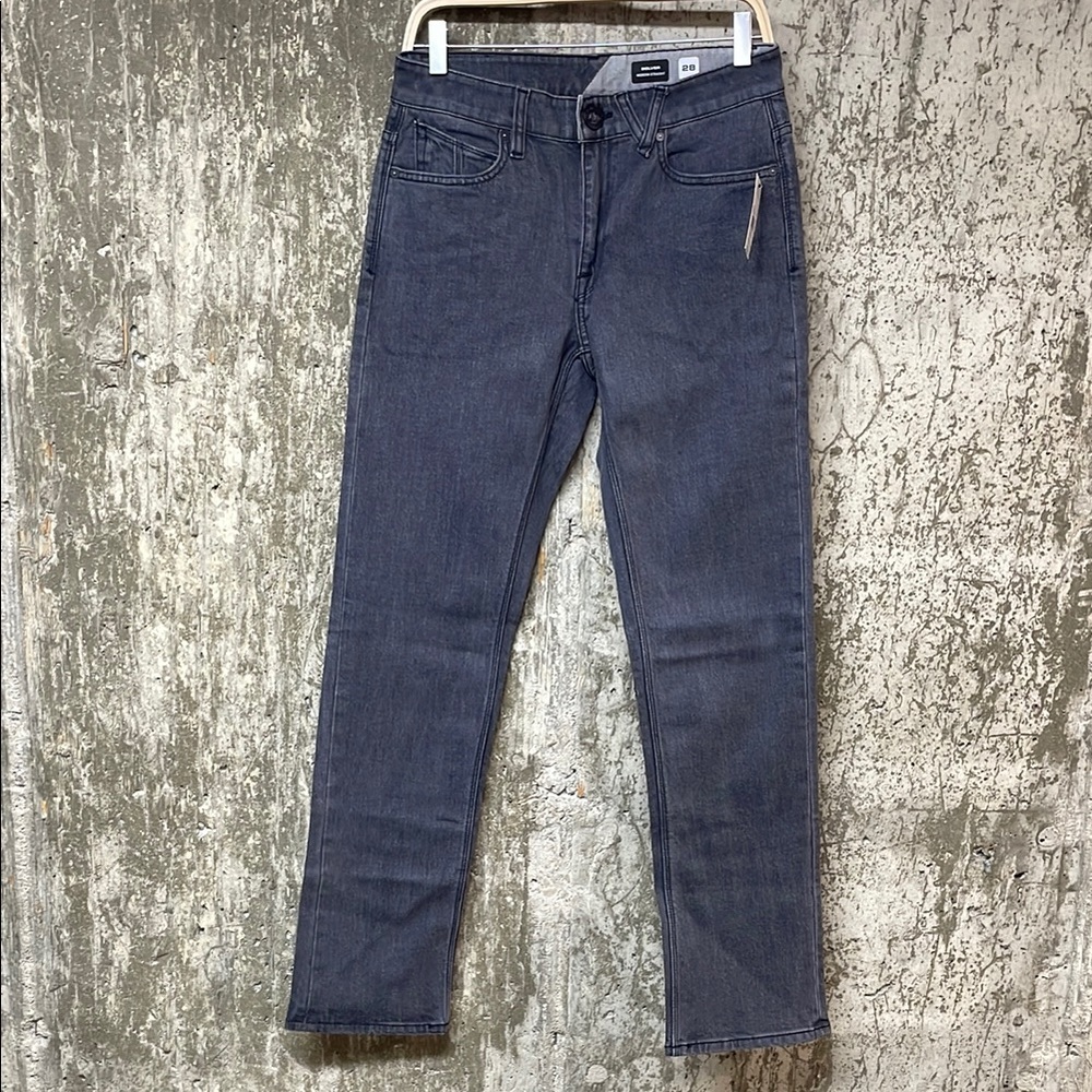 VOLCOM Men's Solver Modern Fit Jeans Size 28x32 In Easy Enzyme Grey